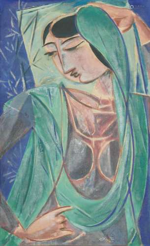 GEORGE KEYT Painted in 1966 Untitled (Woman in Green)