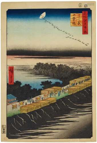 UTAGAWA HIROSHIGE Yoshiwara Nihonzutsumi (Nihon Embankment A...