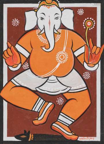 JAMINI ROY Untitled (Dancing Ganesh)