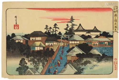 UTAGAWA HIROSHIGE Yushima Tenmangu (The Tenmangu Shrine At Y...