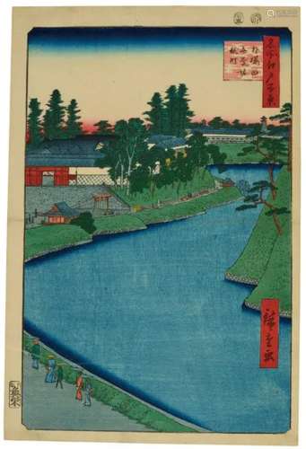 UTAGAWA HIROSHIGE Soto Sakurada Benkeibori Kojimachi (Benkei...