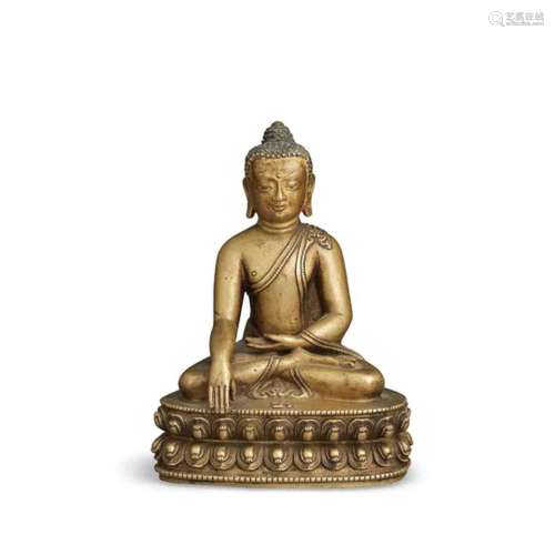 西藏 十四至十五世纪 铜佛坐像
