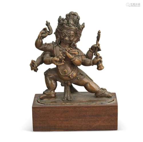 尼泊尔 十四至十五世纪 铜叶衣菩萨坐像