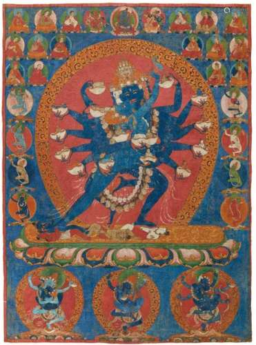 西藏中部 十七世纪 喜金刚图