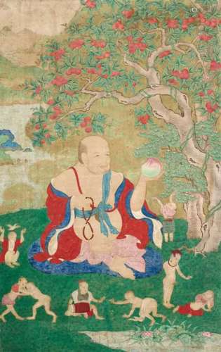西藏 十八世纪 哈香尊者图