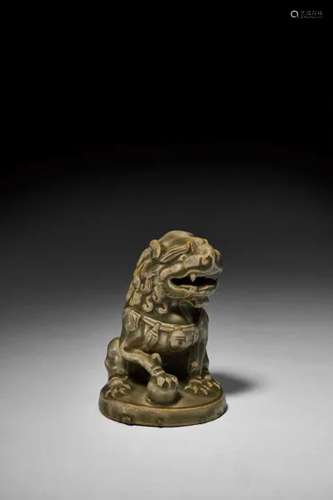 北宋 11世纪 耀州窑青釉模印狮型熏炉钮