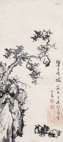 1896～1963 溥儒 攀岩 纸本 镜片