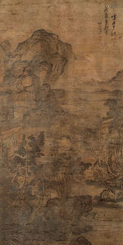 1594～1683 祁豸佳 山水 绢本 立轴