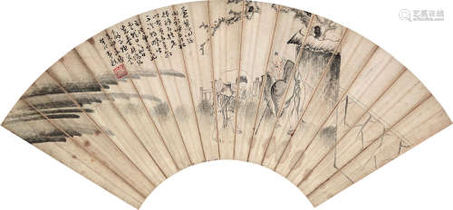 1687～1772 黄慎 人物扇面 绢本 镜片