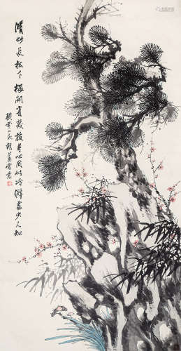 1823～1886 胡公寿 仙芝祝寿图 纸本 立轴