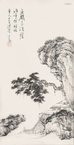 1896～1963 溥儒 山水 纸本 连框