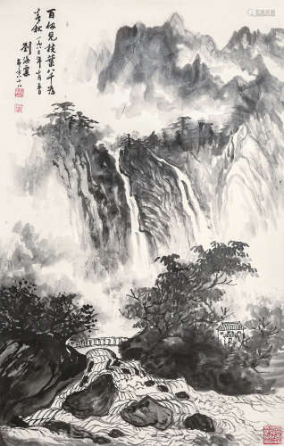 1896～1994 刘海粟 桃花溪 纸本 镜片