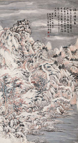 1889～1939 黄起凤 溪山雪斋图 纸本 立轴