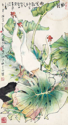 1911～2005 郑乃珖 曲项向天歌 纸本 立轴