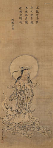 1633～1695 黄檗高泉 水月观音 绢本 立轴
