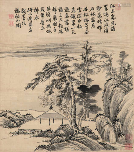 1736～1820 沈宗骞 山水 绢本 立轴