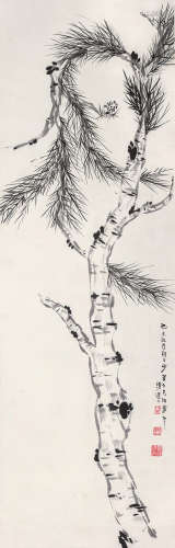 1867～1920 李瑞清 松寿图 纸本 立轴