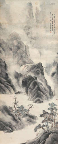 1761～1829 张崟 烟雨空谷 纸本 立轴