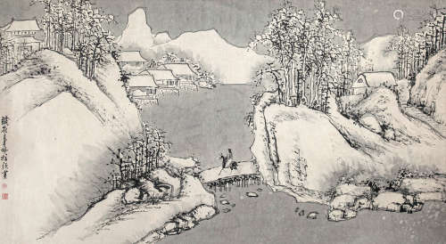 1660～1734 高其佩 骑驴踏雪图 纸本 镜片