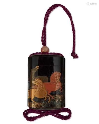 MEIJI PERIOD (LATE 19TH CENTURY) A TWO-CASE LACQUER INRO WIT...