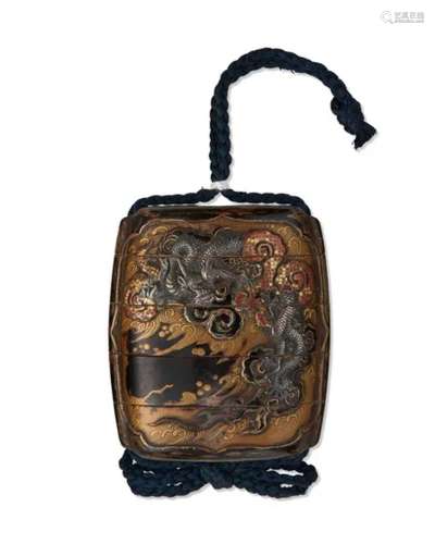 EDO PERIOD (17TH-18TH CENTURY) A FOUR-CASE LACQUER INRO WITH...