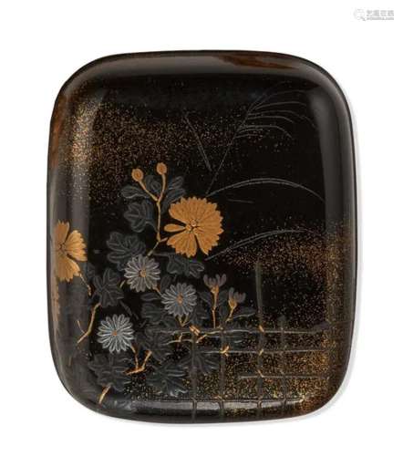 MEIJI PERIOD (LATE 19TH CENTURY) A LACQUER SQUARE HAKO-NETSU...