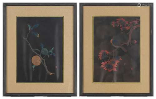 MEIJI PERIOD (LATE 19TH CENTURY) A PAIR OF LACQUER PANELS
