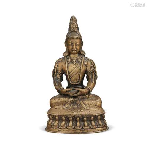 TIBET，18TH CENTURY OR LATER A BRONZE FIGURE OF AMITAYUS