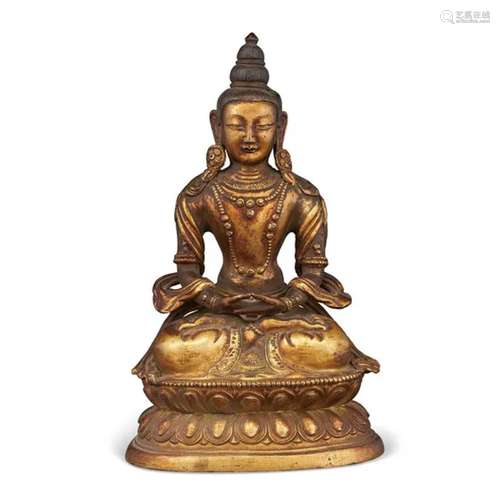 INNER MONGOLIA，DOLONNOR STYLE，18TH CENTURY A GILT-BRONZE FIG...