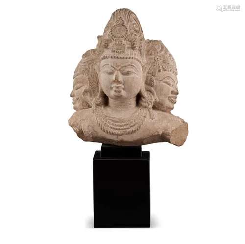 INDIA，UTTAR PRADESH，10TH-11TH CENTURY A SANDSTONE HEAD OF TH...