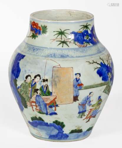 Chine, XXe siècle
Vase en porcelaine à décor en émaux W