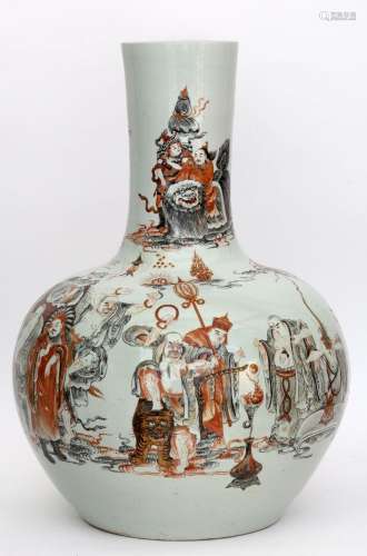 Chine, XIX-XXe siècle
Important vase Tianqiuping en por