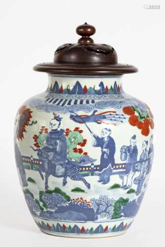 Chine, XIX-XXe siècle
Potiche en porcelaine à décor en