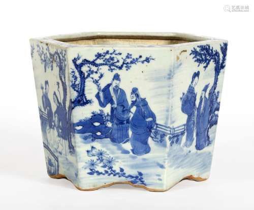 Chine, XIXe siècle
Cache-pot hexagonal en porcelaine à