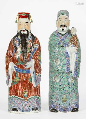 Chine, XIXe siècle
Lot comprenant deux statues de sages