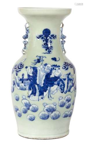 Chine, XIXe siècle
Vase en porcelaine céladon à décor e