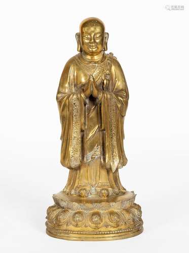 Chine, Epoque Ming (1368-1644)
Statue de Ananda en bron