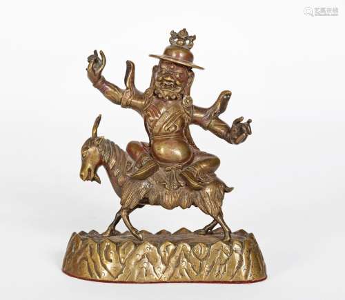 Tibet, XVIIIe siècle
Statue de Dorje legpa en bronze re