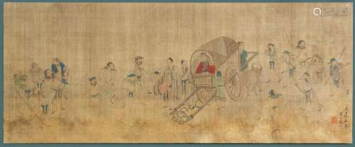Chine, XIXe siècle
Scène de la vie.
Encre et couleur su