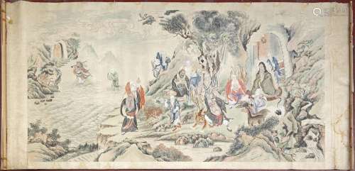 Chine, XIXe siècle
Sages et animaux dans un paysage.
Gr