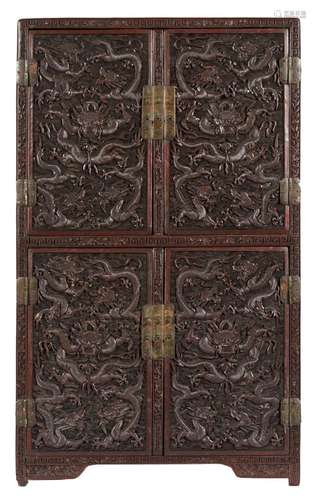 Chine, Epoque Qianlong (1736-1795)
Cabinet en laque rou