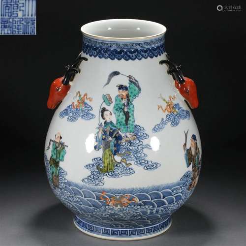 Yuan dynasty blue and white porcelain plum vase