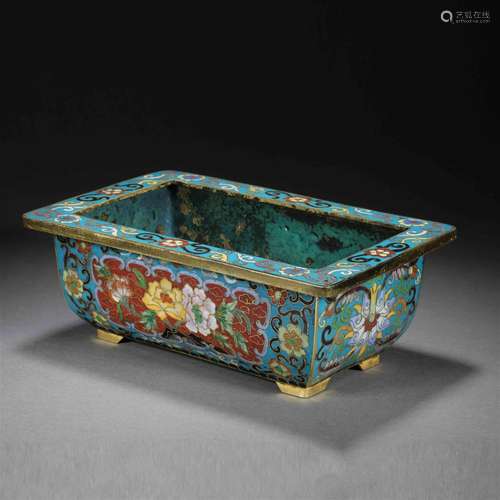 Qing dynasty cloisonne daffodil basin