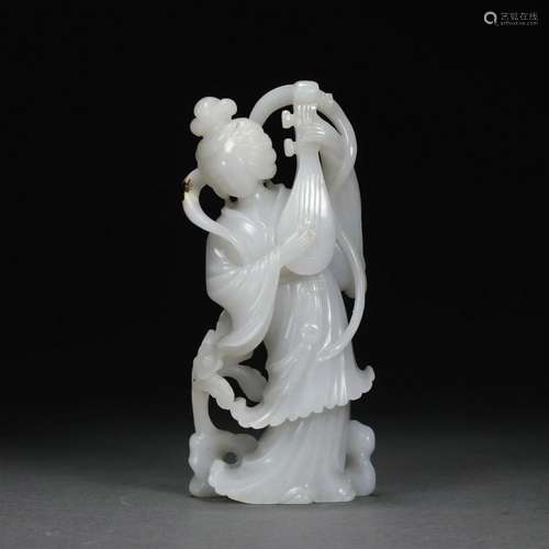 Qing dynasty Hetian jade maid ornaments