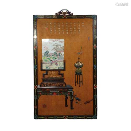 Qing Dynasty court treasures embedded hanging screen