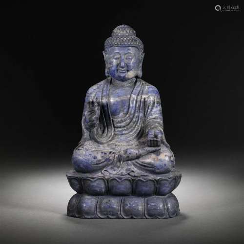 Ming dynasty lapis lazuli statue of Shakyamuni Buddha