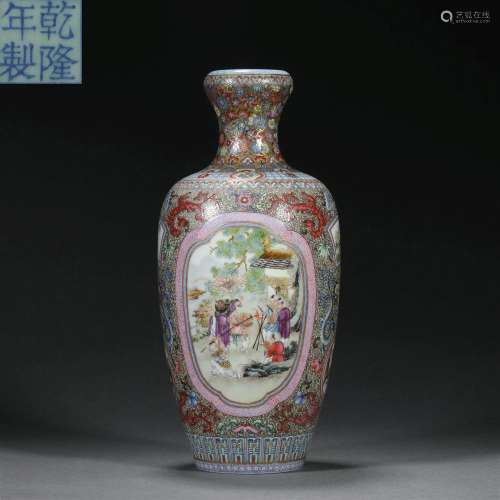 Qing dynasty pastel painted gold flowers do not fall to the ...