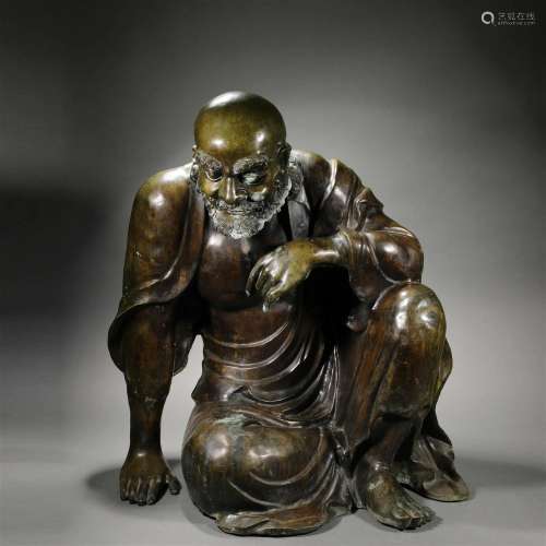 Qing Dynasty bronze Dharma statue