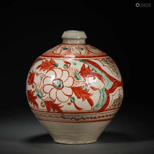 Jin dynasty red and green plum bottle