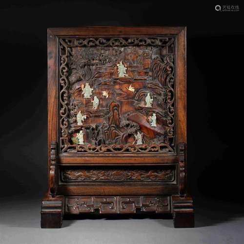 Qing Dynasty court hundred treasures embedded screen